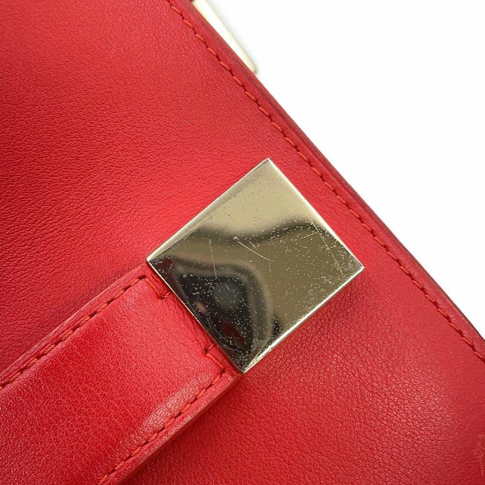 DELVAUX(デルボー) ショルダーバッグ美品  マダム PM レッドオレンジ レザー DELVAUX(デルボー) ショルダーバッグ美品 マダム PM レッドオレンジ