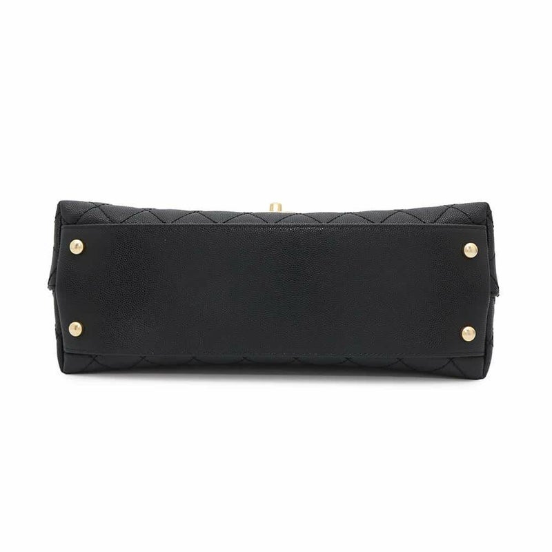 シャネル ハンドバッグ マトラッセ ココマーク ココハンドル フラップ キャビアスキン A92991 2way 黒