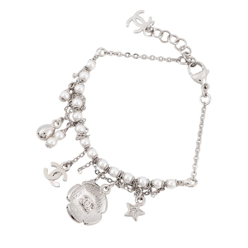 シャネル ブレスレット ココマーク チャーム ラインストーン フェイクパール C26C ABG890 CHANEL アクセサリー