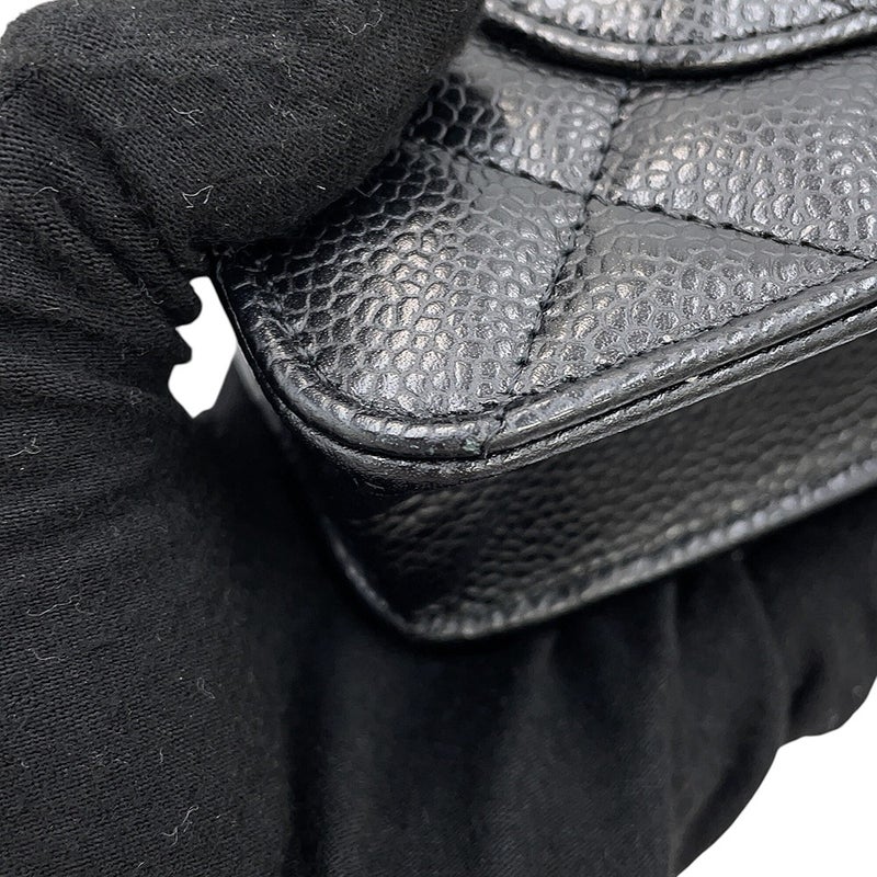 シャネル チェーンウォレット マトラッセ ココマーク キャビアスキン AP4241 CHANEL 財布 黒