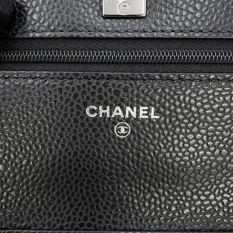 シャネル チェーンウォレット マトラッセ ココマーク キャビアスキン AP4241 CHANEL 財布 黒