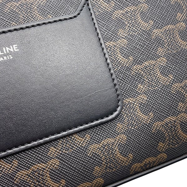 セリーヌ ショルダーバッグ トリオンフ フラップ メッセンジャー PVC/レザー 111592ETH CELINE 黒