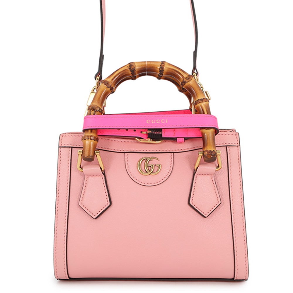 グッチ ハンドバッグ ダイアナ ミニ GG レザー/バンブー 655661 GUCCI