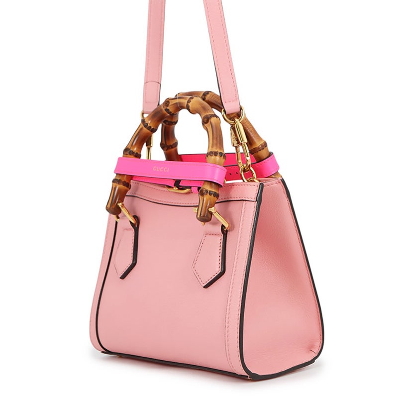 グッチ ハンドバッグ ダイアナ ミニ GG レザー/バンブー 655661 GUCCI 2wayショルダー