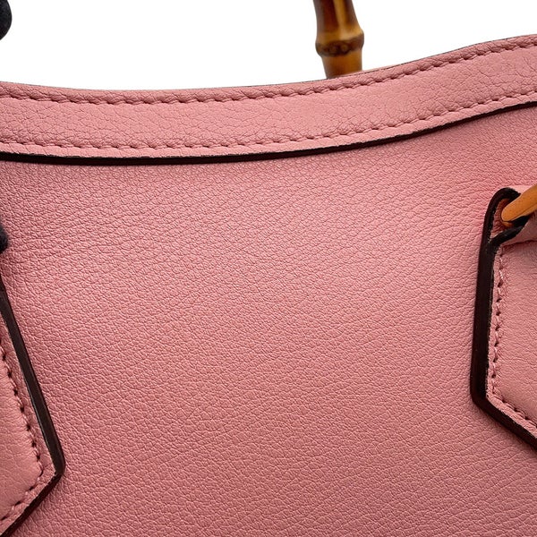 グッチ ハンドバッグ ダイアナ ミニ GG レザー/バンブー 655661 GUCCI 2wayショルダー