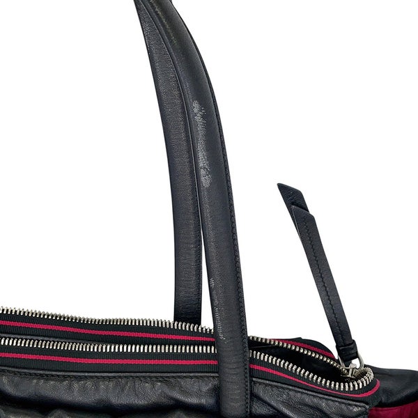 プラダ トートバッグ ロゴ レザー 1BG223 PRADA 黒