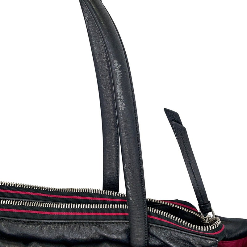 プラダ トートバッグ ロゴ レザー 1BG223 PRADA 黒