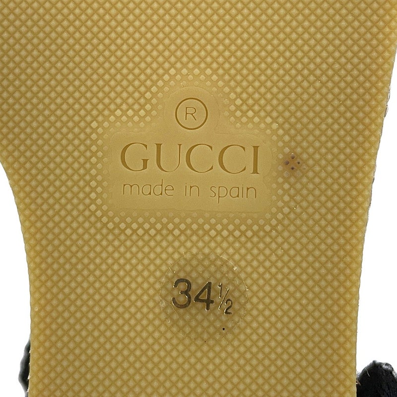 グッチ サンダル GGマーモント レースアップ エスパドリーユ ウェッジソール レディースサイズ34 1/2 573023 GUCCI 靴 黒