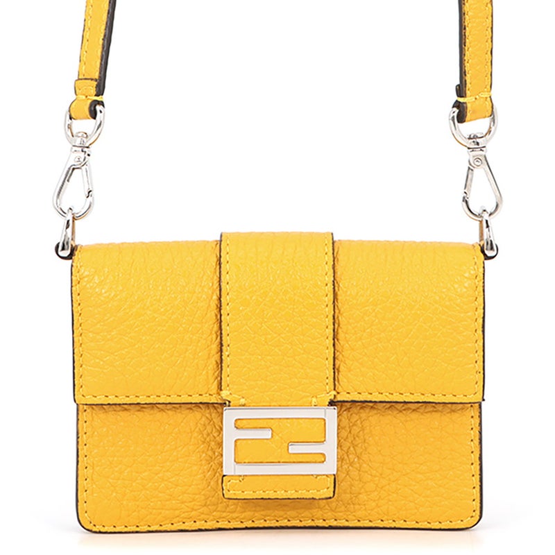 フェンディ ショルダーバッグ マイクロ フラット バゲット ショルダーポシェット レザー 7M0311 FENDI