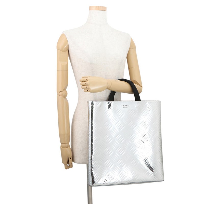 プラダ トートバッグ ショッピングバッグ ブラッシュドレザー キャンバス 2VG113 PRADA