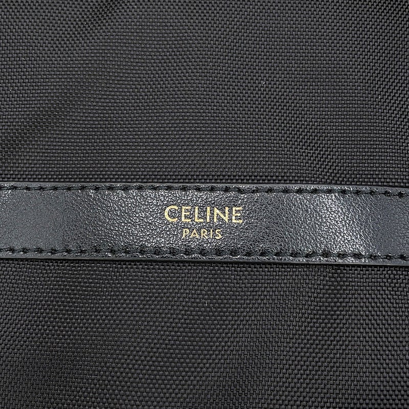 セリーヌ リュック デザインプリント バックパック ミディアム ナイロンキャンバス 188382 CELINE 黒 白 バッグ