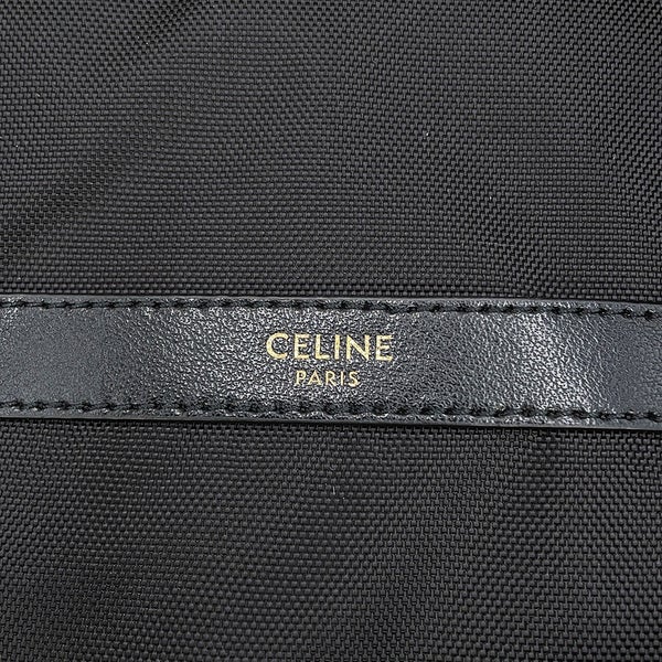 セリーヌ リュック デザインプリント バックパック ミディアム ナイロンキャンバス 188382 CELINE 黒 白 バッグ