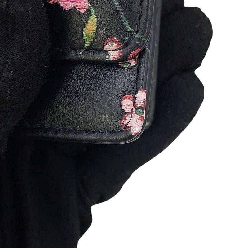 クリスチャン・ディオール チェーンウォレット カロ フラワープリント レザー S5134OBQJ Christian Dior 黒 セール品