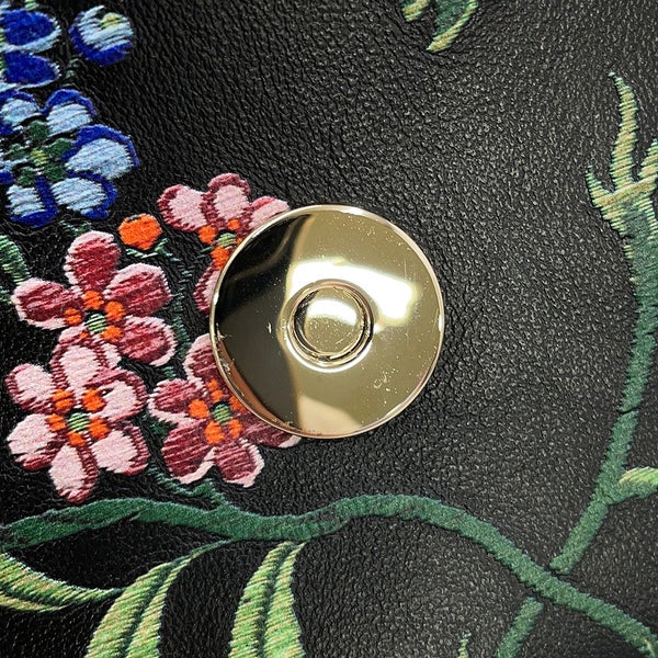 クリスチャン・ディオール チェーンウォレット カロ フラワープリント レザー S5134OBQJ Christian Dior 黒 セール品