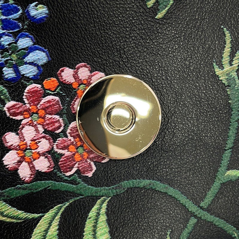 クリスチャン・ディオール チェーンウォレット カロ フラワープリント レザー S5134OBQJ Christian Dior 黒 セール品
