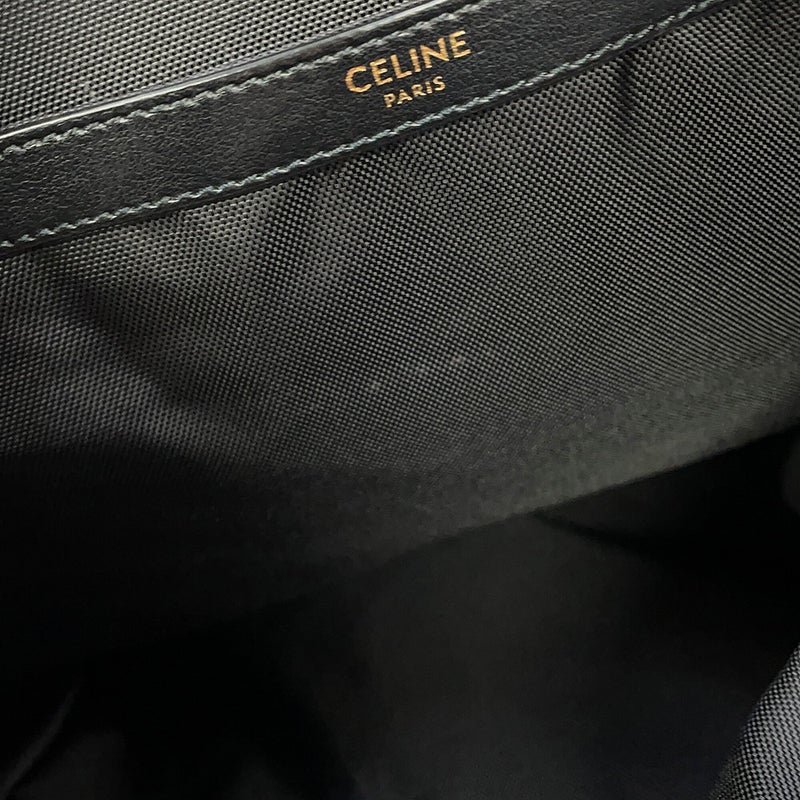 セリーヌ リュック クリスチャン・マークレーコラボ プリント バックパック キャンバス レザー CELINE 黒