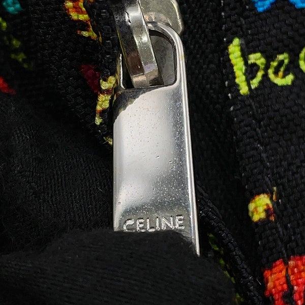 セリーヌ リュック クリスチャン・マークレーコラボ プリント バックパック キャンバス レザー CELINE 黒