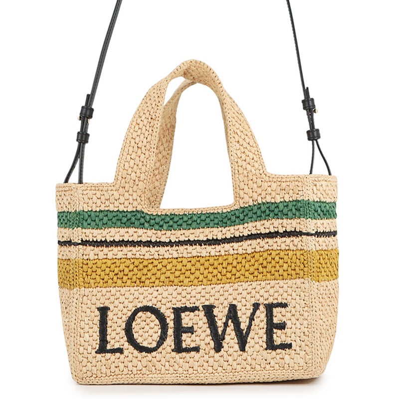 ロエベ トートバッグ フォントトート スモール ラフィア/レザー A685B61X04 LOEWE 2wayショルダーバッグ かごバッグ
