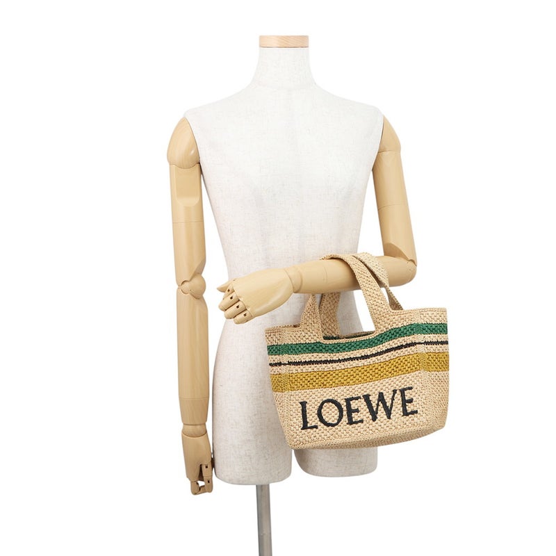 ロエベ トートバッグ フォントトート スモール ラフィア/レザー A685B61X04 LOEWE 2wayショルダーバッグ かごバッグ