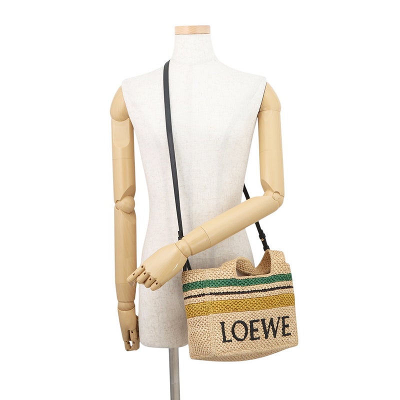 ロエベ トートバッグ フォントトート スモール ラフィア/レザー A685B61X04 LOEWE 2wayショルダーバッグ かごバッグ