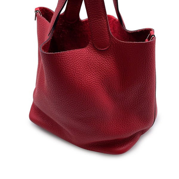 エルメス ハンドバッグ ピコタンロックMM ルージュカザック/シルバー金具 トリヨンクレマンス C刻印