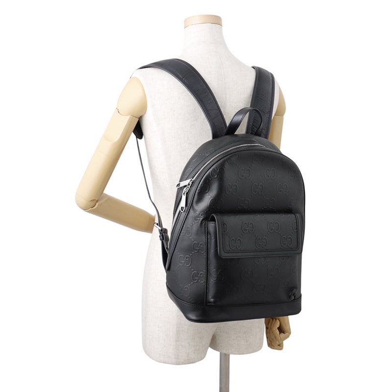 グッチ リュック GGエンボス バックパック レザー 658579 GUCCI バッグ 黒 リュックサック
