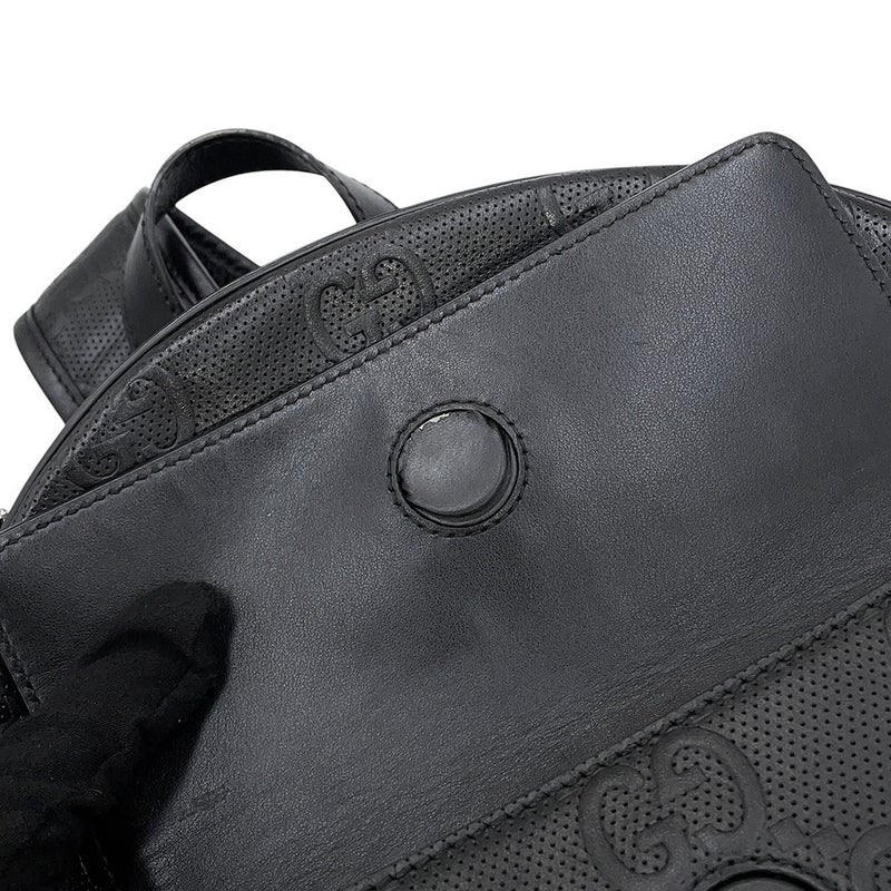 グッチ リュック GGエンボス バックパック レザー 658579 GUCCI バッグ 黒 リュックサック