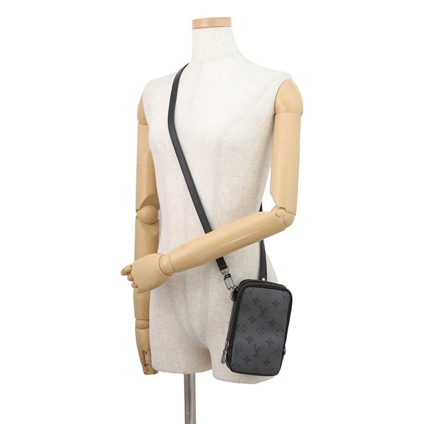 ルイヴィトン ショルダーバッグ モノグラム・エクリプス リバース ダブル フォン ポーチ M69534 LOUIS VUITTON 黒 ブラック