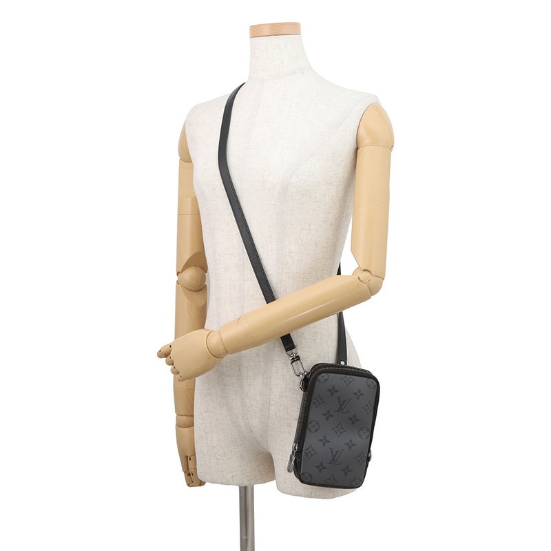 ルイヴィトン ショルダーバッグ モノグラム・エクリプス リバース ダブル フォン ポーチ M69534 LOUIS VUITTON 黒 ブラック