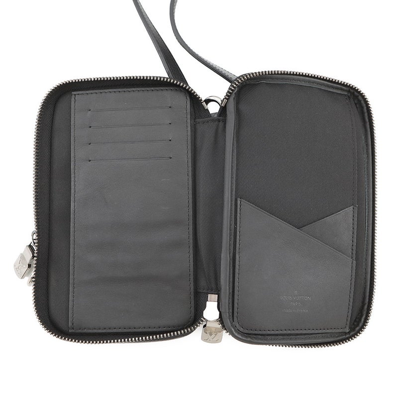 ルイヴィトン ショルダーバッグ モノグラム・エクリプス リバース ダブル フォン ポーチ M69534 LOUIS VUITTON 黒 ブラック