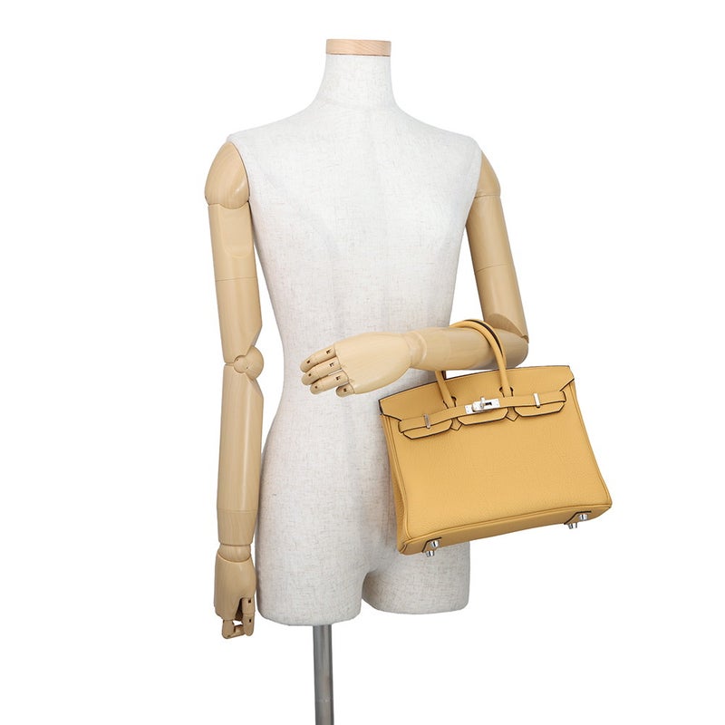 エルメス バーキン25 パイユ/シルバー金具 トゴ G刻印 HERMES Birkin ハンドバッグ