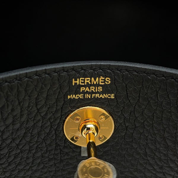 エルメス ハンドバッグ リンディ ミニ ブラック/ゴールド金具 トリヨンクレマンス K刻印 HERMES バッグ 2wayショルダーバッグ 黒