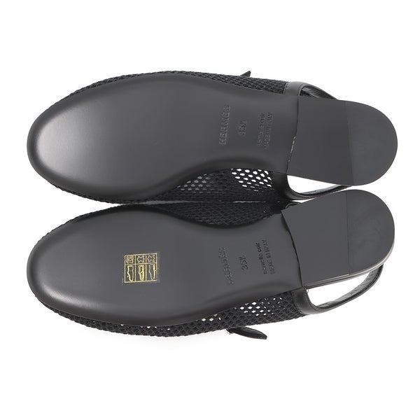 エルメス パンプス キム バレエシューズ ファブリック/レザー レディースサイズ35 1/2 HERMES 靴 黒