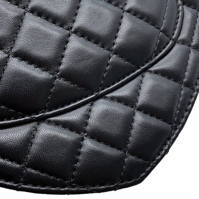 シャネル チェーンショルダーバッグ マトラッセ ココマーク ハート ラムスキン AS5764 CHANEL 黒