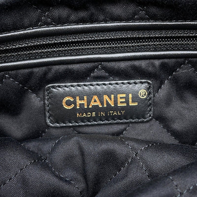 シャネル リュック シャネル22 ラージ シャイニーカーフレザー AS3313 CHANEL バックパック バッグ 黒