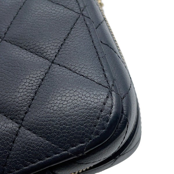 シャネル チェーンショルダーバッグ マトラッセ ココマーク トップハンドル キャビアスキン CHANEL 黒