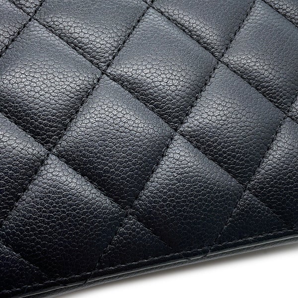 シャネル チェーンショルダーバッグ マトラッセ ココマーク トップハンドル キャビアスキン CHANEL 黒
