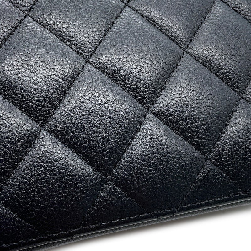 シャネル チェーンショルダーバッグ マトラッセ ココマーク トップハンドル キャビアスキン CHANEL 黒