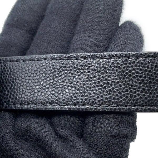シャネル チェーンショルダーバッグ ココマーク マトラッセ 巾着 キャビアスキン CHANEL 黒