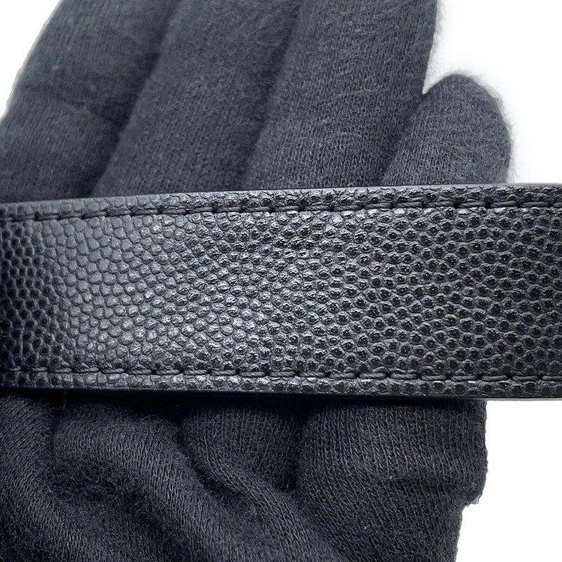 シャネル チェーンショルダーバッグ ココマーク マトラッセ 巾着 キャビアスキン CHANEL 黒