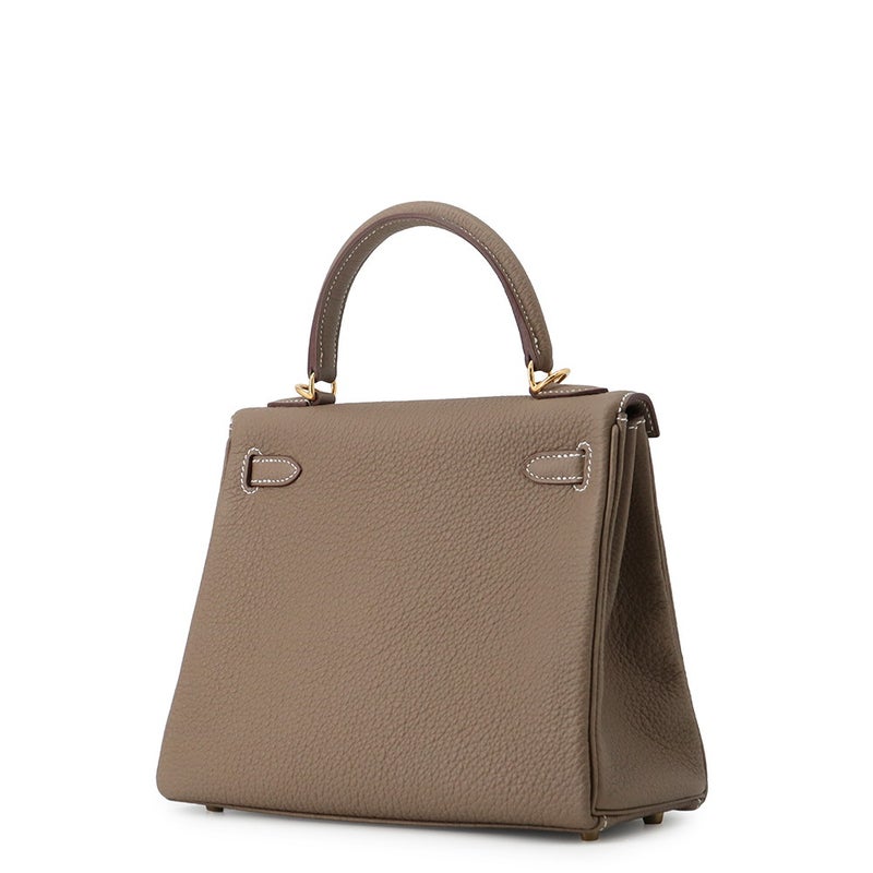 エルメス ハンドバッグ ケリー25 内縫い エトゥープ/ゴールド金具 トゴ W刻印 HERMES Kelly 2wayバッグ