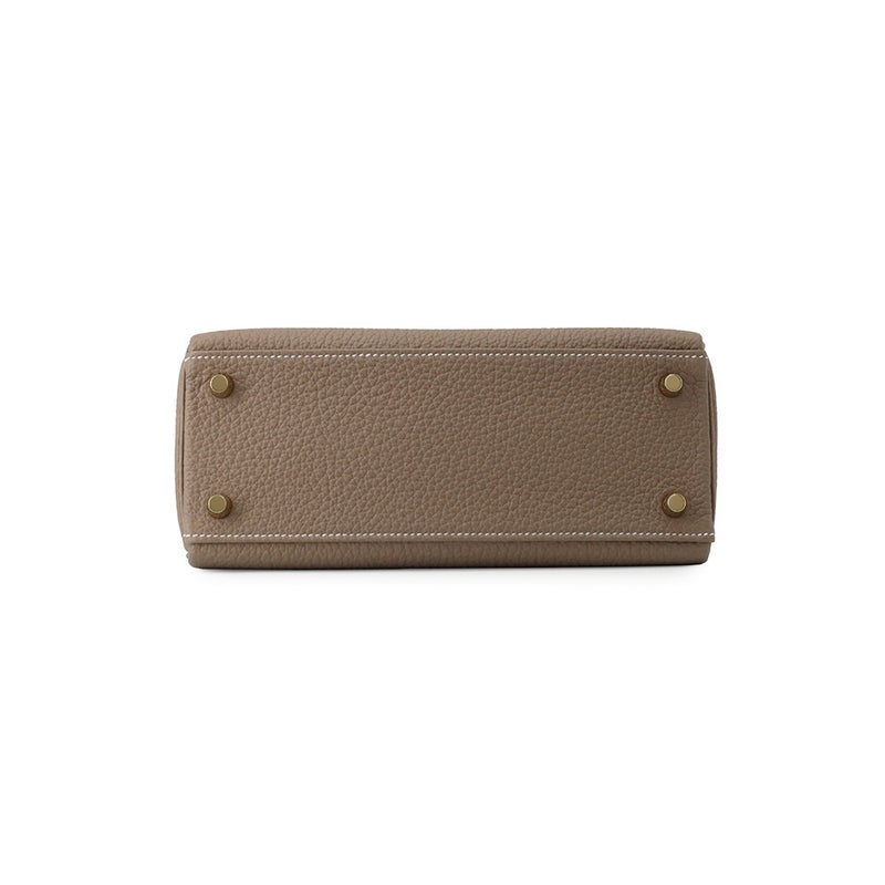 エルメス ハンドバッグ ケリー25 内縫い エトゥープ/ゴールド金具 トゴ W刻印 HERMES Kelly 2wayバッグ