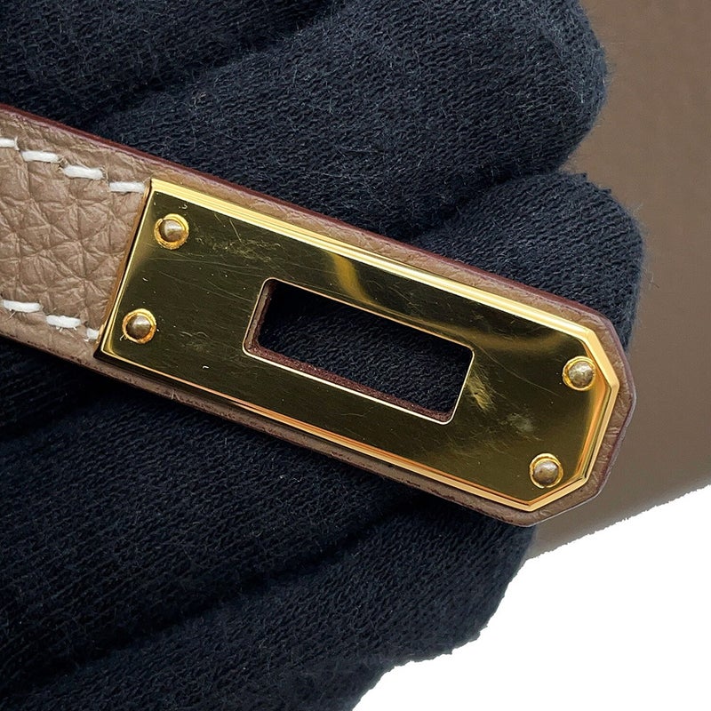 エルメス ハンドバッグ ケリー25 内縫い エトゥープ/ゴールド金具 トゴ W刻印 HERMES Kelly 2wayバッグ