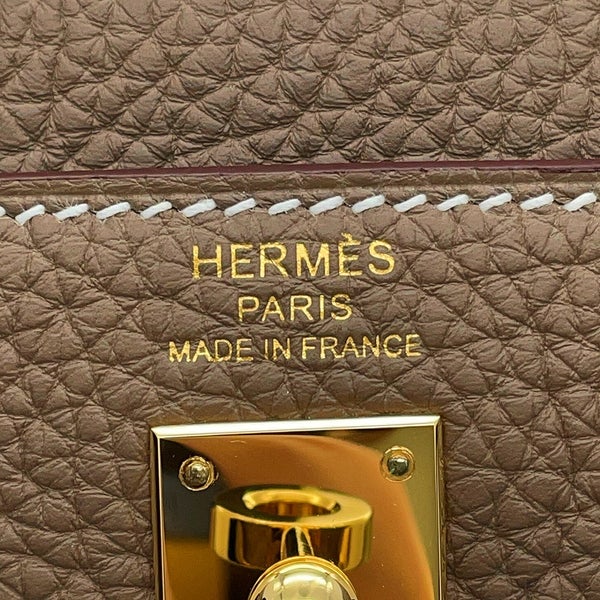 エルメス ハンドバッグ ケリー25 内縫い エトゥープ/ゴールド金具 トゴ W刻印 HERMES Kelly 2wayバッグ