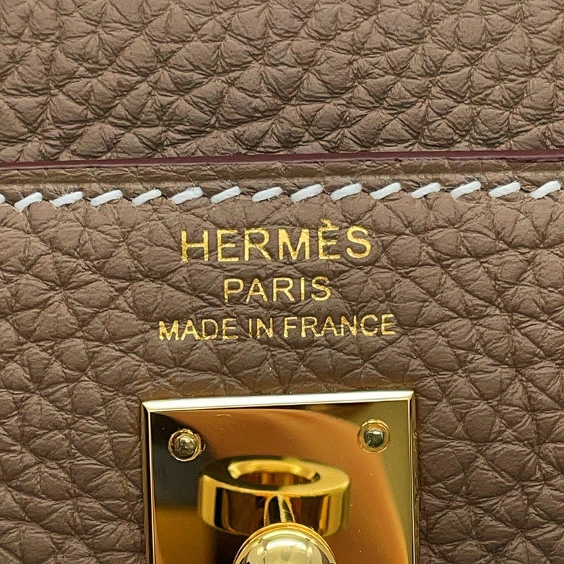 エルメス ハンドバッグ ケリー25 内縫い エトゥープ/ゴールド金具 トゴ W刻印 HERMES Kelly 2wayバッグ
