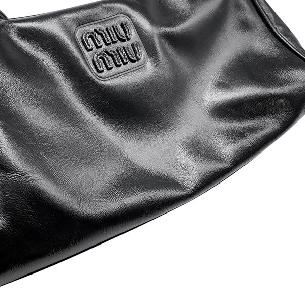 ミュウミュウ ハンドバッグ ボーリング  ロゴ レザー 5BB182 Miu Miu バッグ 黒