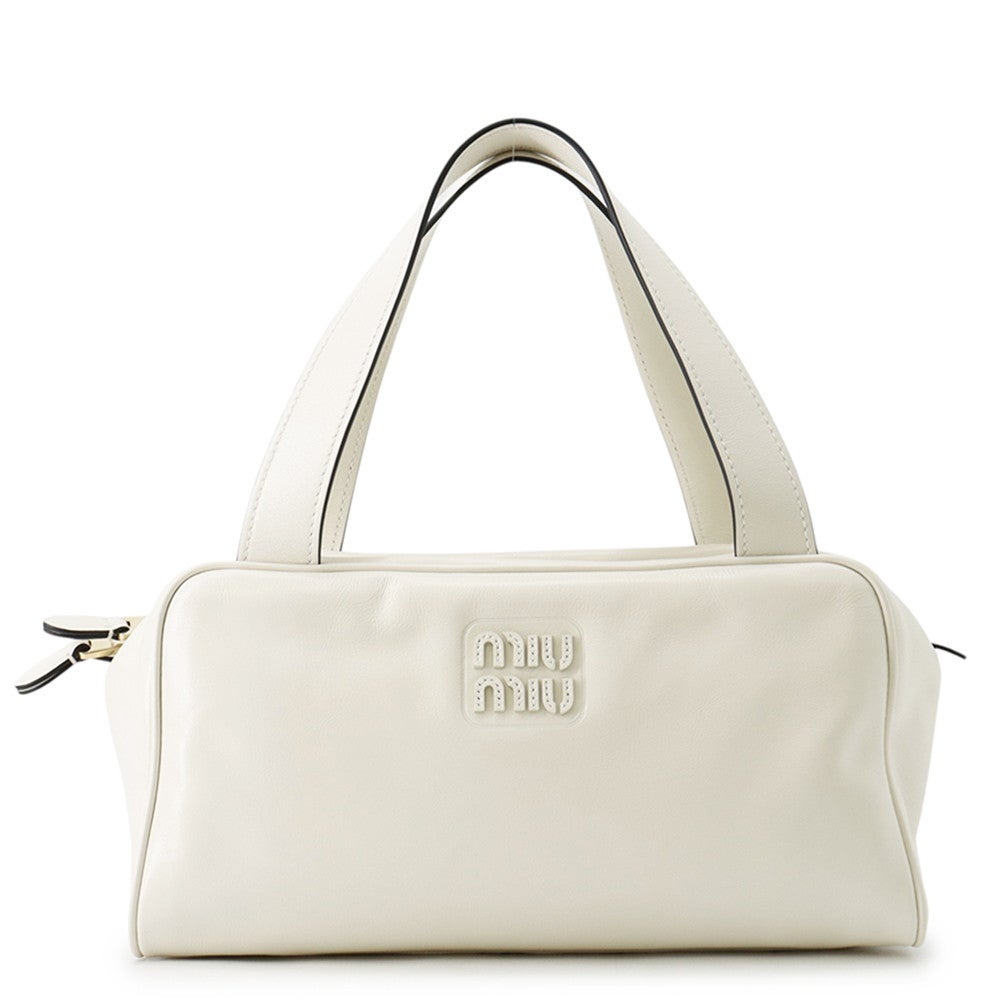 ミュウミュウ ハンドバッグ ボーリング ロゴ レザー 5BB182 Miu Miu