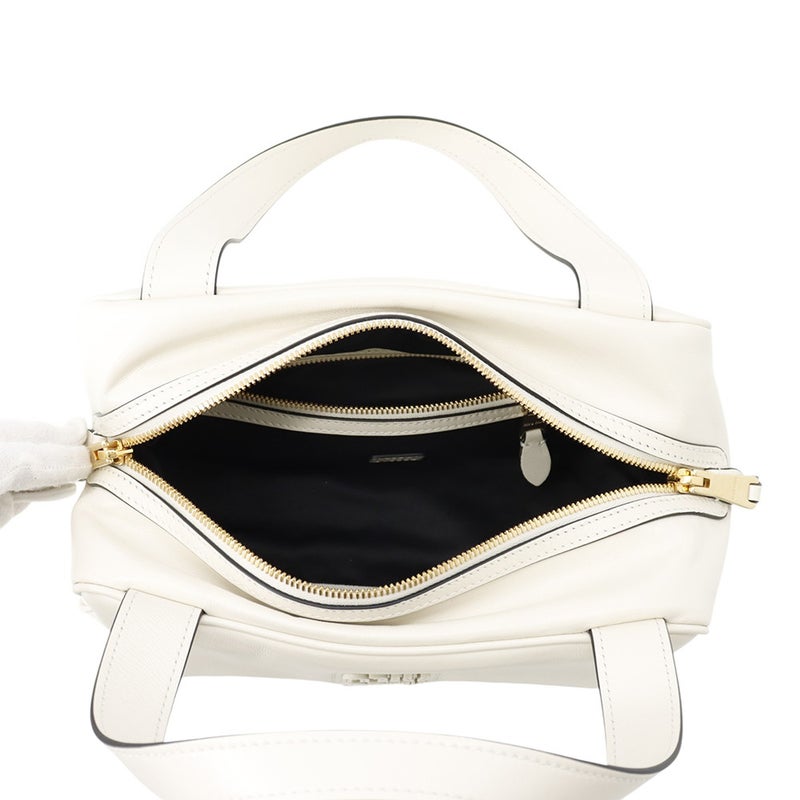 ミュウミュウ ハンドバッグ ボーリング  ロゴ レザー 5BB182 Miu Miu バッグ 白