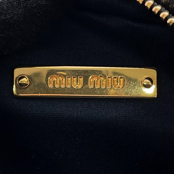 ミュウミュウ チェーンショルダーバッグ キルティング レザー ロゴ Miu Miu ２wayショルダー 黒