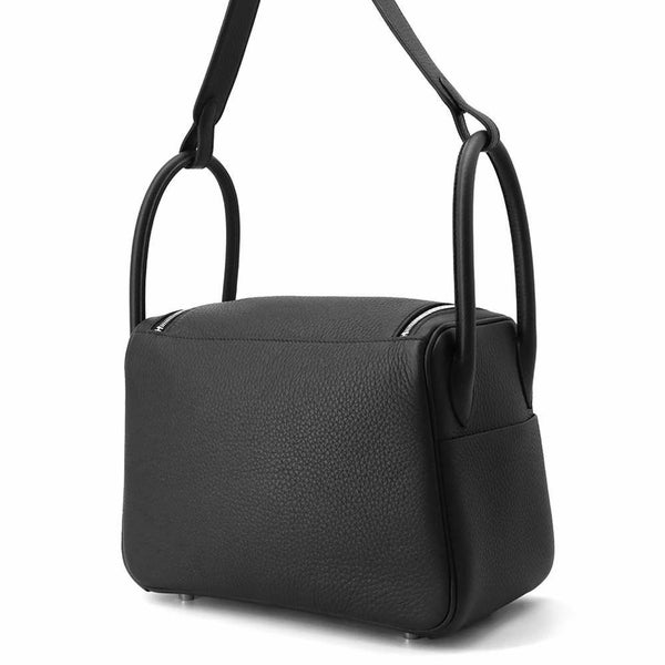 エルメス ハンドバッグ リンディ26 ブラック/シルバー金具 トリヨンクレマンス K刻印 2wayショルダー 黒